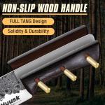 Huusk Hand Forged Chef Knife Set, High Carbon Steel Butcher Knife Set, Japanese Kitchen Knives for Home, Outdoor BBQ Camping Cooking, Christmas Gift Idea Men