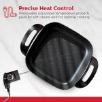 Holstein Housewares 12-Inch Electric Skillet - 1400W Electric Pan with Adjustable Temperature Control, PFOA-Free Non-Stick Coating, Cool-Touch Handles, Multi-Function Cooker, Red