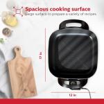 Holstein Housewares 12-Inch Electric Skillet - 1400W Electric Pan with Adjustable Temperature Control, PFOA-Free Non-Stick Coating, Cool-Touch Handles, Multi-Function Cooker, Red