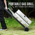 ONLYFIRE GRILLS Portable Propane Gas Griddle 3-Burner with Foldable Cart & Side Table, Flat Top Gas Grill Griddle Stove with Lid, for Outdoor Cooking Patio Backyard Camping RV Tailgating Beach, GS310