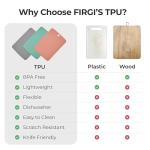 Firgi TPU Silicone Cutting Board Set of 3, BPA-Free Non-Slip Flexible Cutting Mats for Kitchen, Food Grade Silicone Chopping Boards - Dishwasher Safe Kitchen Essentials - 12.2"