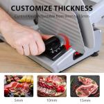 Valley Sportsman Electric Meat Slicer, Deli Meat Slicer Machine for Home Use with 7.5" Stainless Steel Blade, Adjustable Thickness, Easy to Clean, Cuts Meat, Bread, Cheese, Silver