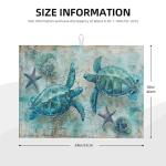 Sea Turtles Dish Drying Mat for Kitchen Counter Microfiber Super Absorbent Non-Slip Dish Drying Pad for Countertops Dishes Utensils Stylish Quick-Dry Machine Washable 18x24 Inch