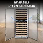 Whynter BWR-0922DZ 92 Wine Bottle Built-in or Freestanding Stainless Steel Dual Zone Compressor Large Capacity Refrigerator Rack for Open LED Display, Black