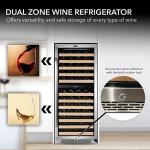 Whynter BWR-0922DZ 92 Wine Bottle Built-in or Freestanding Stainless Steel Dual Zone Compressor Large Capacity Refrigerator Rack for Open LED Display, Black