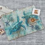 Sea Turtles Dish Drying Mat for Kitchen Counter Microfiber Super Absorbent Non-Slip Dish Drying Pad for Countertops Dishes Utensils Stylish Quick-Dry Machine Washable 18x24 Inch