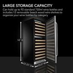 Whynter BWR-0922DZ 92 Wine Bottle Built-in or Freestanding Stainless Steel Dual Zone Compressor Large Capacity Refrigerator Rack for Open LED Display, Black