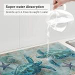 Sea Turtles Dish Drying Mat for Kitchen Counter Microfiber Super Absorbent Non-Slip Dish Drying Pad for Countertops Dishes Utensils Stylish Quick-Dry Machine Washable 18x24 Inch
