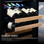 Whynter BWR-0922DZ 92 Wine Bottle Built-in or Freestanding Stainless Steel Dual Zone Compressor Large Capacity Refrigerator Rack for Open LED Display, Black