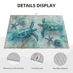 Sea Turtles Dish Drying Mat for Kitchen Counter Microfiber Super Absorbent Non-Slip Dish Drying Pad for Countertops Dishes Utensils Stylish Quick-Dry Machine Washable 18x24 Inch