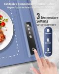 Food Warming Mat - Fast & Full Surface Heating, Silicone Heat Pad with 3 Adjustable Temperature for Buffets Parties, Rollable Electric Warming Tray,Kitchen Heated Plate,Countertop Food Warmer(Blue)