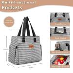 Large Women Lunch Bags/Insulated Adult Lunch Box/Leakproof Cooler Lunch Tote Bag with Storage Pocket. Reusable Lunch Purse for Work Picnic Hiking 12L, Stripe