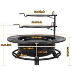 Hykolity 35 Inch Fire Pit with 2 Cooking Grate & Charcoal Pan, Outdoor Wood Burning BBQ Grill Firepit Bowl with Cover Lid, Steel Round Table for Backyard Bonfire Patio Picnic