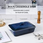 KOOV Ceramic Casserole Dish With Lid, Covered Rectangular Set, Lasagna Pan for Cooking, Baking Dish for Dinner, 9 x 13 Inches, Gradient Series (Gradient Blue)