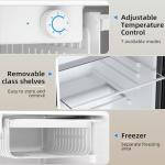 Antarctic Star 2.6 Cu.Ft.Compact Refrigerator with Freezer, Mini Fridge Single Door with Adjustable Thermostat,Removable Glass Shelves for Apartment,Dorm,Office,Kitchen，BLACK