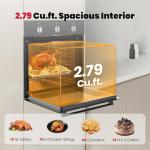 24 Inch Electric Wall Oven, GASLAND Built-in Oven with 2.79 Cu.ft Capacity, 5 Working Functions, Ergonomic knob, Removavle Triple-Layer Glass Door, 2200W Black Single Wall Oven, ETL Certified