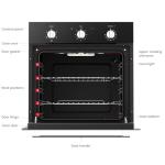 24 Inch Electric Wall Oven, GASLAND Built-in Oven with 2.79 Cu.ft Capacity, 5 Working Functions, Ergonomic knob, Removavle Triple-Layer Glass Door, 2200W Black Single Wall Oven, ETL Certified