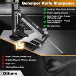 Professional Adjust Knife Sharpener Kit, Aluminium Alloy Precision Fixed Angle Guide Knife Sharpening System with #400, #1000 Diamond Plate, Polishing Oil Stone for Kitchen, Pocket, Hunting Knives