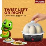 truTRTL Electric Egg Cooker | Boils upto 7 eggs | Poacher | Omelet maker | Vegetable steamer, dumpling & More | Royal Black