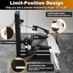 Professional Adjust Knife Sharpener Kit, Aluminium Alloy Precision Fixed Angle Guide Knife Sharpening System with #400, #1000 Diamond Plate, Polishing Oil Stone for Kitchen, Pocket, Hunting Knives