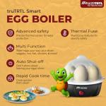 truTRTL Electric Egg Cooker | Boils upto 7 eggs | Poacher | Omelet maker | Vegetable steamer, dumpling & More | Royal Black