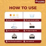 truTRTL Electric Egg Cooker | Boils upto 7 eggs | Poacher | Omelet maker | Vegetable steamer, dumpling & More | Royal Black