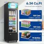 BODEGACOOLER Beverage Refrigerator and Cooler, 6.34 Cu. Ft Commercial Refrigerators for Drink, Beer, Tall Commercial Cooler for Beer, Soda, Single Door Display fridge