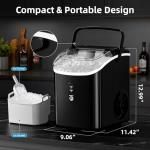 Nugget Countertop Ice Maker with Soft Chewable Pellet Ice, Automatic 34Lbs/24H,Pebble Portable Ice Machine with Ice Scoop, Self-Cleaning, One-Click Operation, for Kitchen,Office, Bar(Highlight Black)