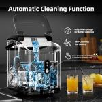 Nugget Countertop Ice Maker with Soft Chewable Pellet Ice, Automatic 34Lbs/24H,Pebble Portable Ice Machine with Ice Scoop, Self-Cleaning, One-Click Operation, for Kitchen,Office, Bar(Highlight Black)