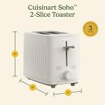 Cuisinart Soho™ Collection 2-Slice Toaster, 7 Toaster Setting, Defrost, Reheat, and Bagel Setting, Convenient Rear Cord Storage, Truffle, CPT-7TR