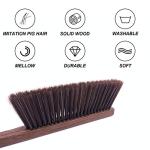 Hand Broom Cleaning Brushes-Soft Bristles Dusting Brush for Cleaning Car/Bed/Couch/Draft/Garden/Furniture/Clothes,Wooden Handle