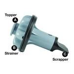 Danco 10896A Disposal Genie II Garbage Disposal Strainer and Stopper, Kitchen Sink Drain Splash Guard with Food Scraper, Gray, 1-Pk