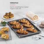 KitchenAid 13x18in Nonstick Aluminized Steel Baking Sheet, Contour Silver