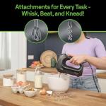 Braun Multimix 2 Hand Mixer Black - beaters, dough hooks, accessory bag