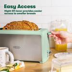 BELLA 4 Slice Toaster, Long Slot & Removable Crumb Tray - 7 Shading Options with Auto Shut Off, Cancel & Reheat Button - Toast Bread & Bagel, Sage