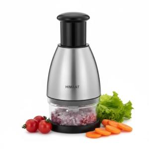 HIMAAT Manual Vegetable Dicer - Efficient Stainless Steel Hand Chopper for Onions, Garlic, Tomatoes, Nuts, Herbs, Salad. Perfect Kitchen Gadget for Fast, Easy Food Prep. Dishwasher Safe.