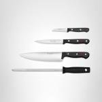 Wüsthof Gourmet 4-Piece Chef's Knife Set, Black