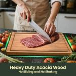 Wooden Cutting Boards for Kitchen Acacia Wood Cutting Board with Juice Groove Built-in Handle Cutting Board Set for Meat Fruits Vegetables