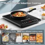 DETOLACHEF Portable Induction Cooktop, Hot Plate Electric Induction Cooker with Sensor Touch, 1800 Watts, 10 Temp from 140°F to 460°F, Countertop Burner with Timer Child Lock