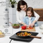 DETOLACHEF Portable Induction Cooktop, Hot Plate Electric Induction Cooker with Sensor Touch, 1800 Watts, 10 Temp from 140°F to 460°F, Countertop Burner with Timer Child Lock