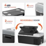 EKOJUCE 12 Volt Refrigerator Portable Fridge - 16Quart(15L) Electric Cooler Compressor fridge -4℉~68℉, 12/24V DC & 100-240V AC Car Refrigerator for Camping, RV, Fashing, Travel, Home