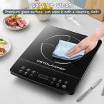 DETOLACHEF Portable Induction Cooktop, Hot Plate Electric Induction Cooker with Sensor Touch, 1800 Watts, 10 Temp from 140°F to 460°F, Countertop Burner with Timer Child Lock