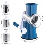 Geedel Rotary Cheese Grater, Kitchen Mandoline Vegetable Slicer with 3 Interchangeable Blades, Easy to Clean Rotary Grater Slicer for Fruit, Vegetables, Nuts