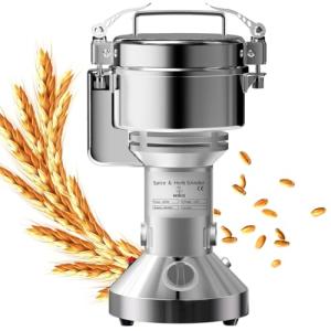 Electric Grain Mill 750g, Flour Grinder Mill Stainless Steel for Home, Counter Grain Grinder for Wheat Berry, Rice, Corn, Herbs, Spices