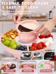 LUSHYUM Chocolate Fondue Pot Set Electric Melting Machine, 4-Cup Capacity 4 Trays 5 Forks 1 Spatula Cheese Warmer, Ideal Gift for Couple Family & Date Night Idea House Warming Holidays Essentials