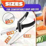 6-in-1 Cutting Board Scissors – Kitchen Shears Heavy Duty with Built-In Mini Board, Ribbed No-Slip Blade, Spring-Assist, Safety Lock & Dishwasher-Safe Design – Meat Scissors for Veggies, Fruits, Fish