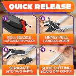 6-in-1 Cutting Board Scissors – Kitchen Shears Heavy Duty with Built-In Mini Board, Ribbed No-Slip Blade, Spring-Assist, Safety Lock & Dishwasher-Safe Design – Meat Scissors for Veggies, Fruits, Fish