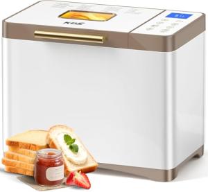 KBS 20-IN-1 Bread Maker with Custom Program, 650W Bread Machine with Nonstick Ceramic Pan&Stainless Steel Paddle, 2LB Bread Maker Machine Polish Bread,Gluten-Free, Touch Panel,15H Timer,3 Colors