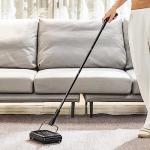 VEVOR Carpet Sweeper Manual, Floor Sweeper with 300 ml Dustbin Capacity Easy to Empty, for Home Office Carpets Pet Hair Dust, Black