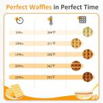 Sunvivi Stainless Steel Waffle Maker 4 Slices with Quick Heat-Up, Time & Temperature Control, LCD Display, Nonstick Surface, Perfect Waffle Iron for Kids and Families, Silver